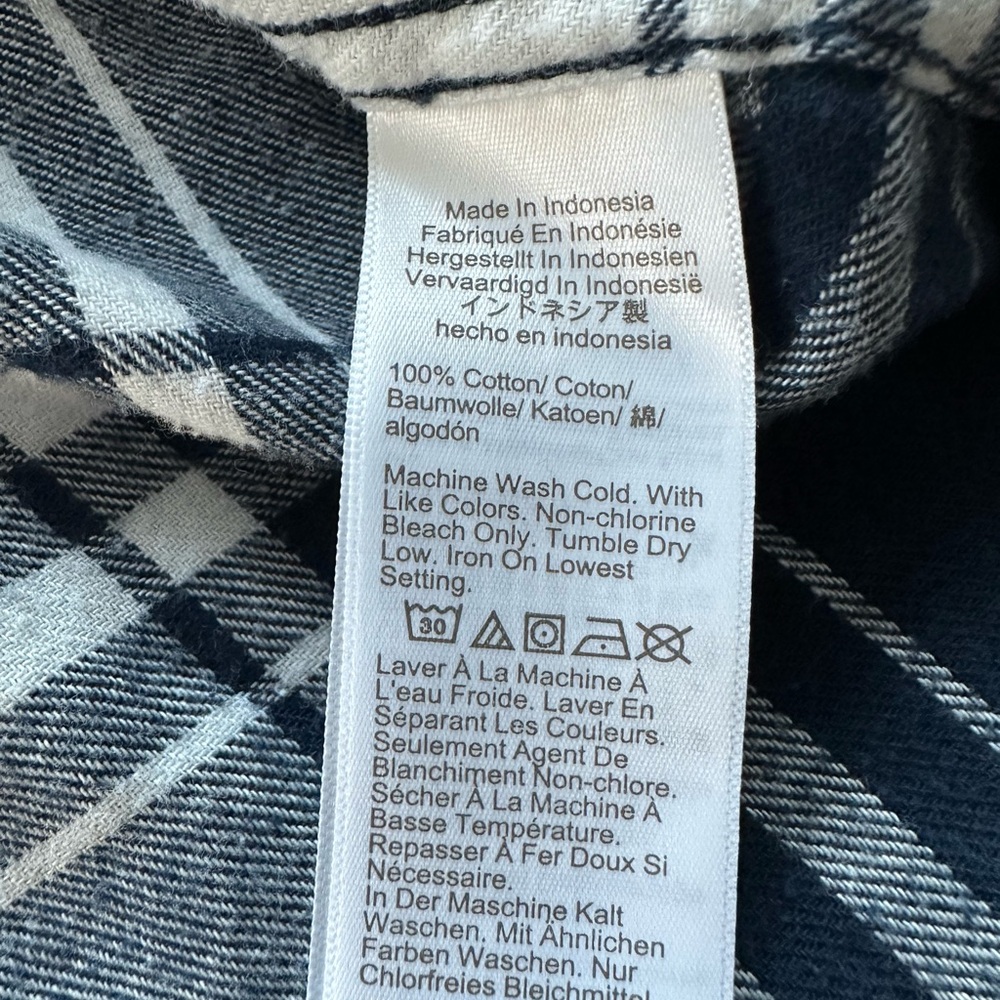 J. Crew Navy and White Plaid Flannel Pajama set - Picture 7 of 10